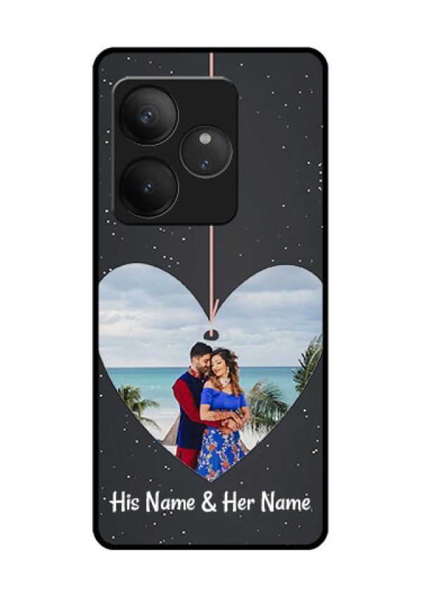 Realme GT 6T 5G Custom Glass Phone CaseHanging Heart Design