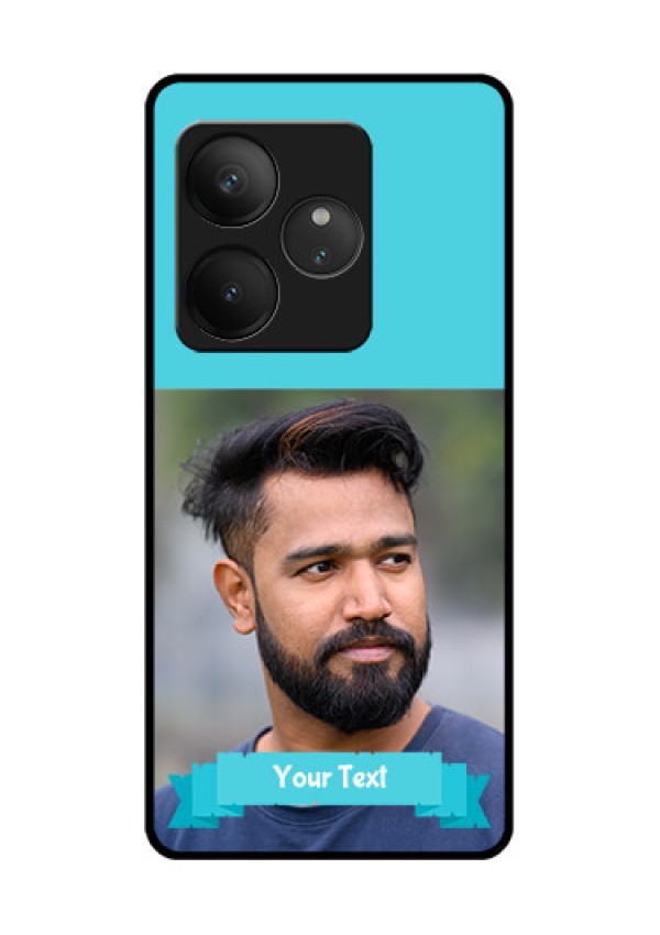 Realme GT 6T 5G Custom Glass Phone CaseBlue Color Design
