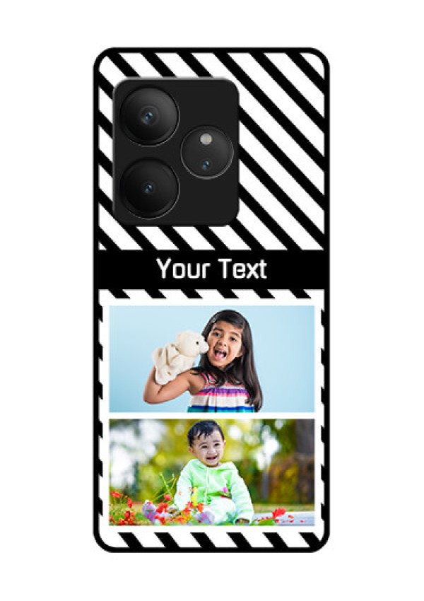 Realme GT 6T 5G Custom Glass Phone CaseBlack And White Stripes Design
