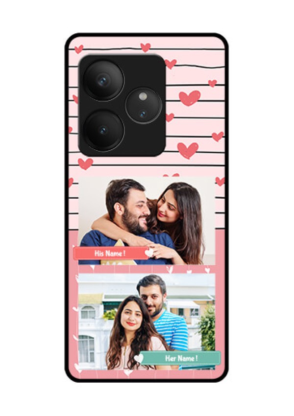 Realme GT 6T 5G Custom Glass Phone CasePhoto With Heart Design