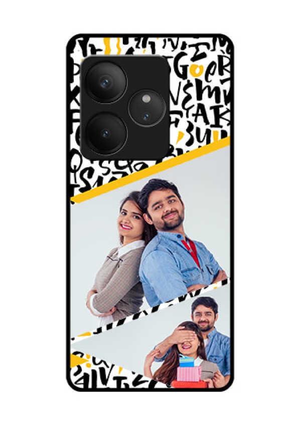 Realme GT 6T 5G Custom Glass Phone CaseLetters Pattern Design