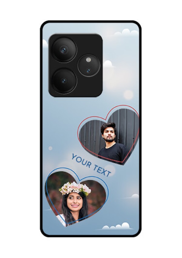 Realme GT 6T 5G Custom Glass Phone CaseBlue Color Couple Design