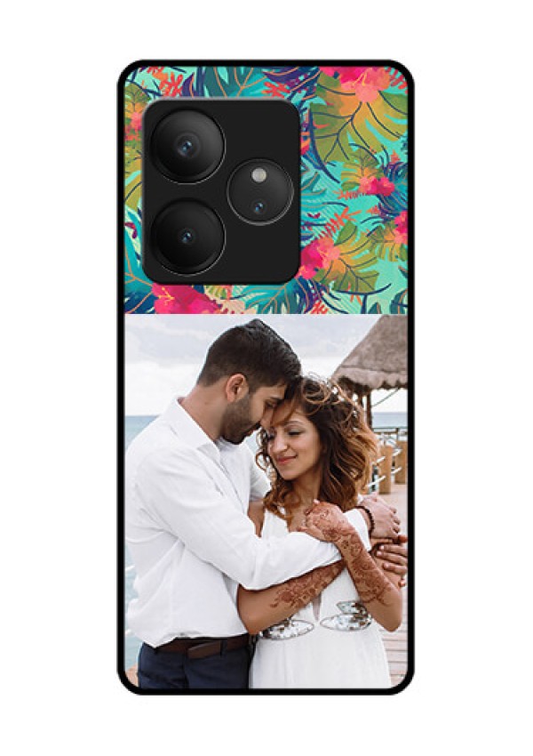 Realme GT 6T 5G Custom Glass Phone CaseWatercolor Floral Design