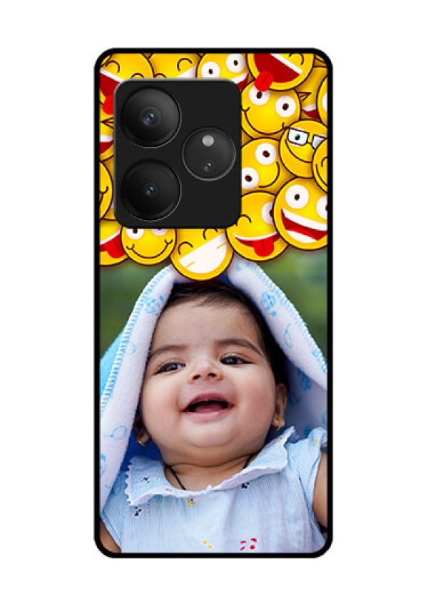 Realme GT 6T 5G Custom Glass Phone CaseWith Smiley Emoji Design