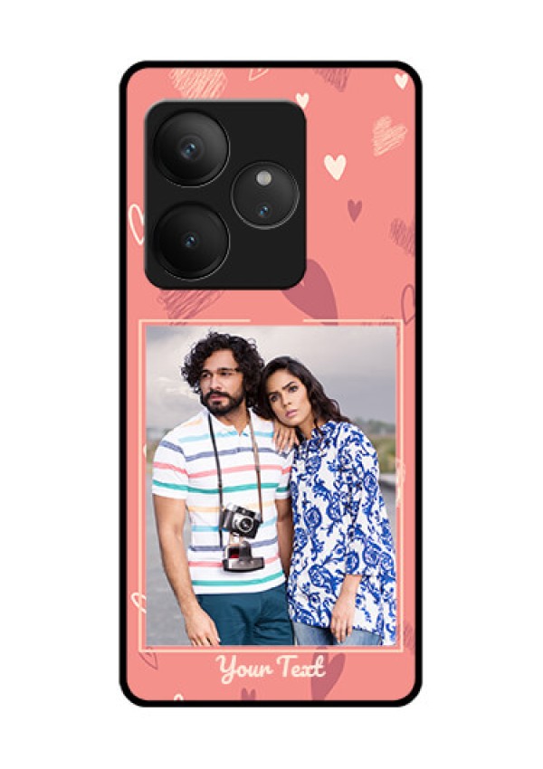 Realme GT 6T 5G Custom Glass Phone CaseLove Doodle Art Design