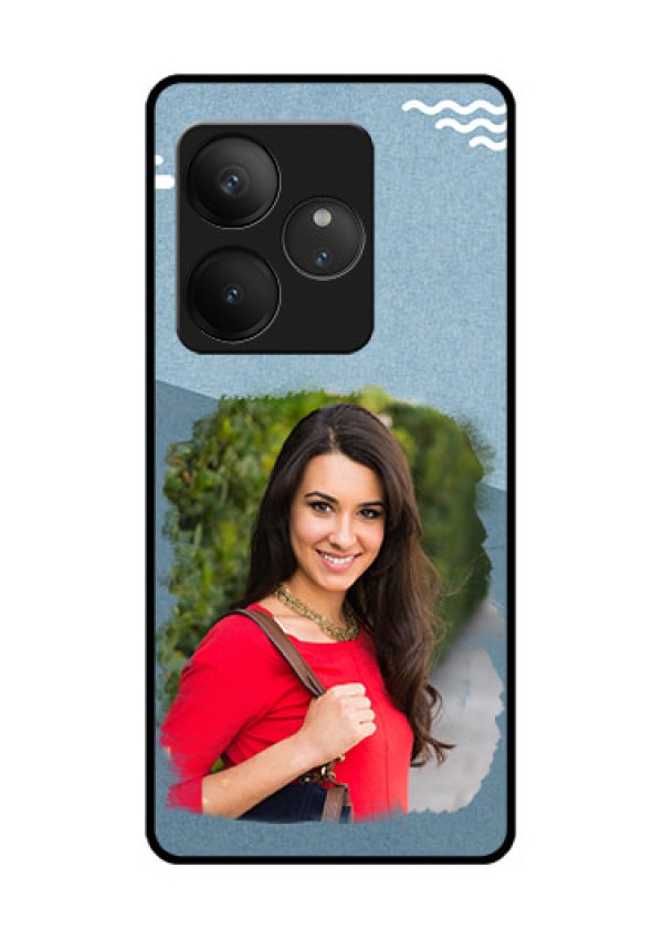 Realme GT 6T 5G Custom Glass Phone CaseGrunge Line Art Design