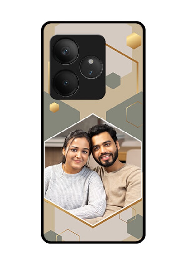 Realme GT 6T 5G Custom Glass Phone CaseStylish Hexagon Pattern Design
