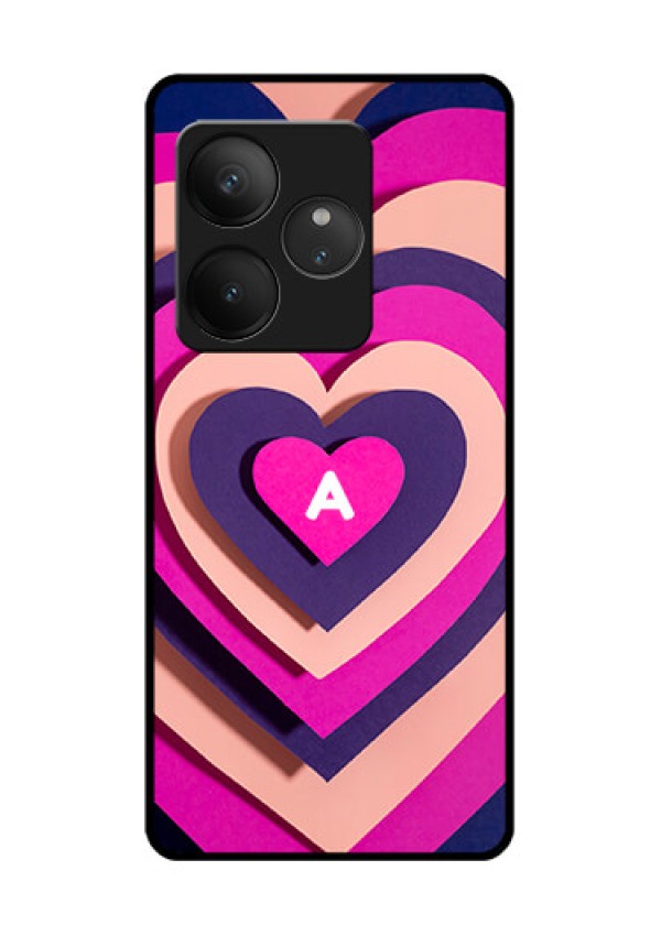 Realme GT 6T 5G Custom Glass Phone CaseCute Heart Pattern Design