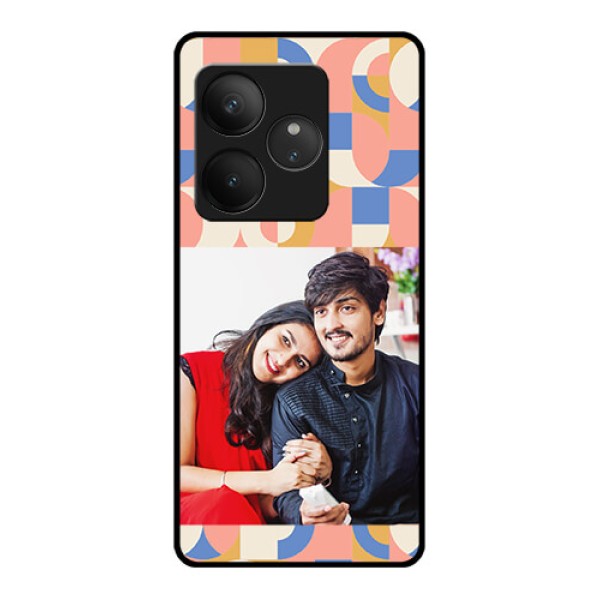 Realme GT 6T 5G Custom Glass Phone CaseSemi - Circle Maze Pattern Design