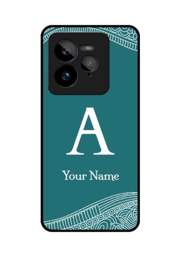 Realme GT 7 Pro Custom Glass Phone Case - Line Art Pattern With Custom Name Design