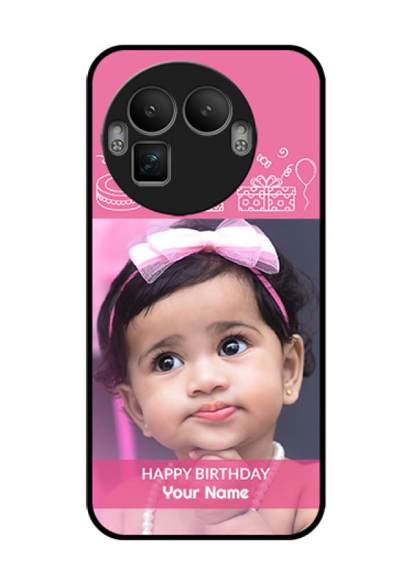 Realme GT 8 Pro Custom Glass Phone Case - With Birthday Line Art Design