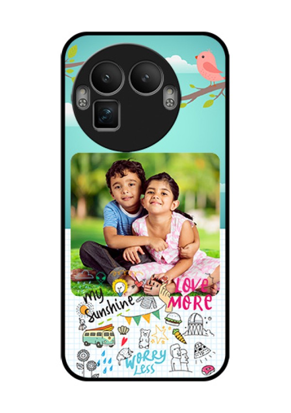 Realme GT 8 Pro Custom Glass Phone Case - Doodle Love Design