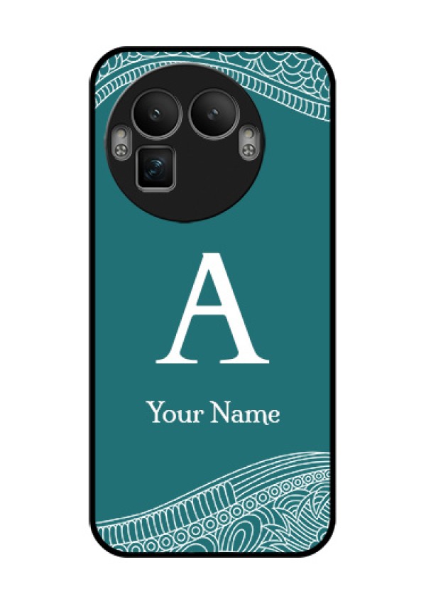 Realme GT 8 Pro Custom Glass Phone Case - Line Art Pattern With Custom Name Design