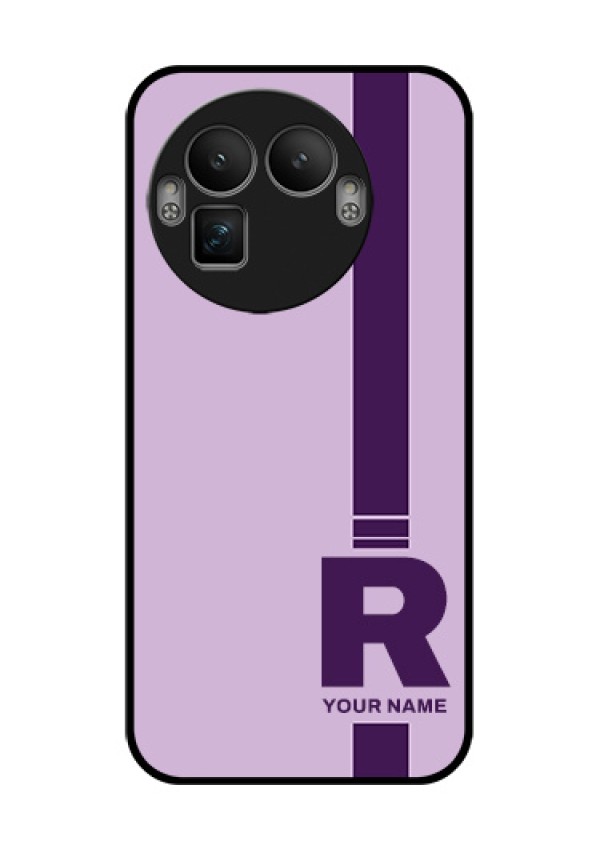 Realme GT 8 Pro Custom Glass Phone Case - Simple Dual Tone Stripe With Name Design