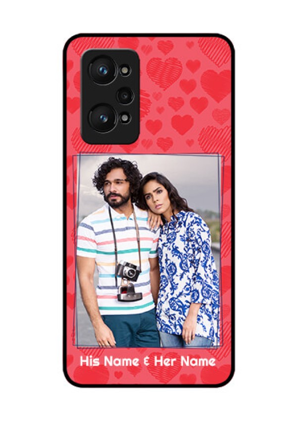 realme GT Neo 2 5G Photo Printing on Glass Case - with Red Heart Symbols Design