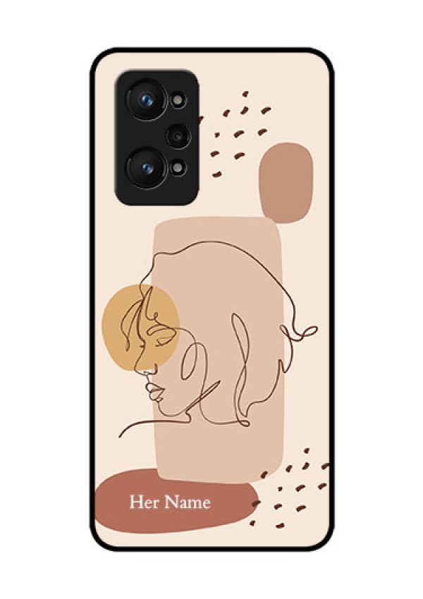 Realme Gt Neo 2 5G Photo Printing on Glass Case - Calm Woman line art Design
