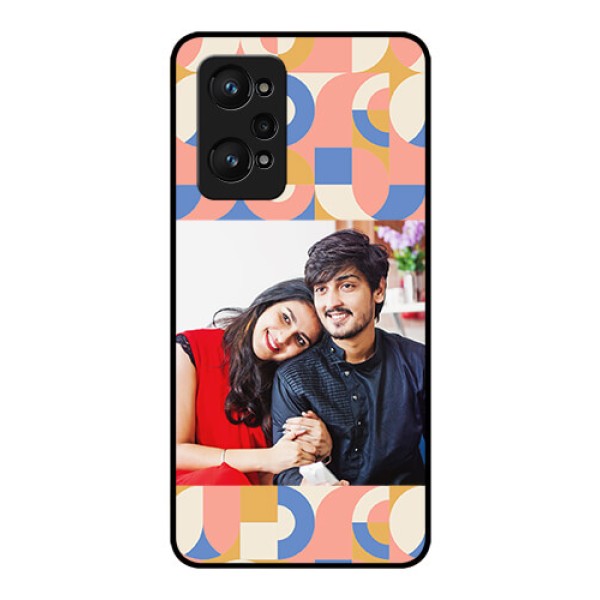 Realme Gt Neo 2 5G Photo Printing on Glass Case - Semi-circle Maze Pattern Design