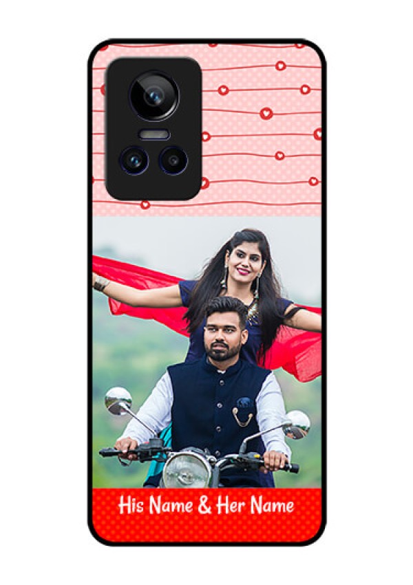 Realme GT Neo 3 150W Personalized Glass Phone Case - Red Pattern Case Design