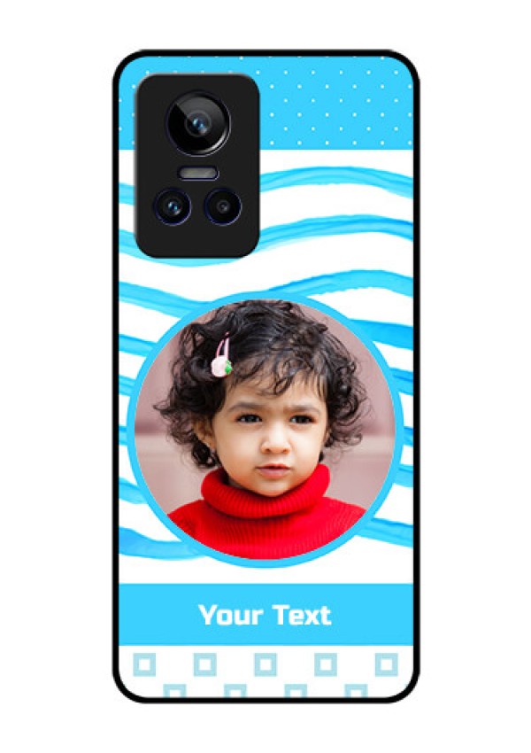 Realme GT Neo 3 150W Custom Glass Phone Case - Simple Blue Case Design