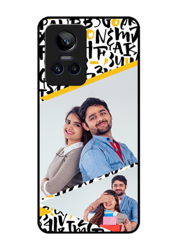 Realme GT Neo 3 150W Custom Glass Mobile Case - Letters Pattern Design