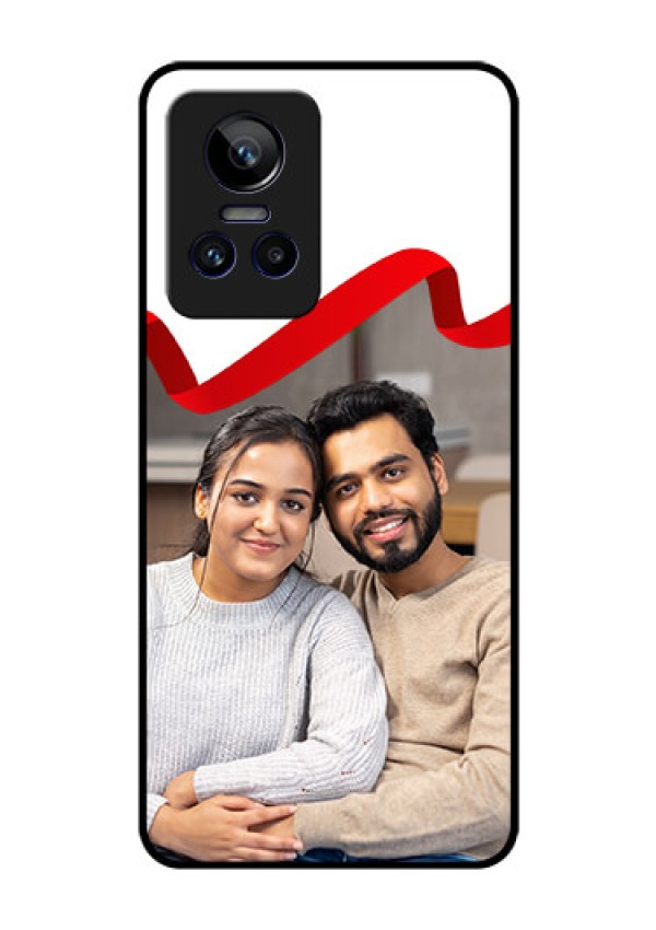 Realme GT Neo 3 150W Photo Printing on Glass Case - Red Ribbon Frame Design