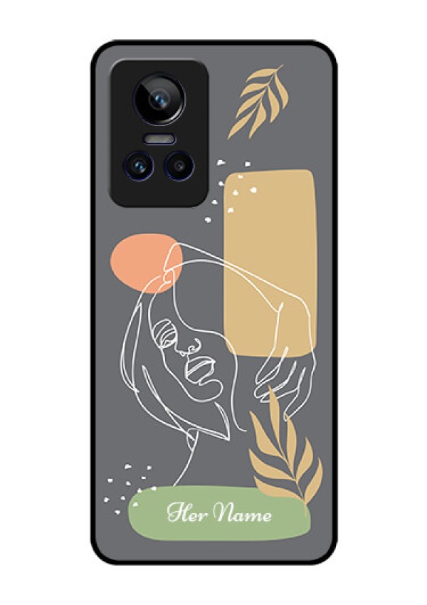 Realme Gt Neo 3 150W Custom Glass Phone Case - Gazing Woman line art Design