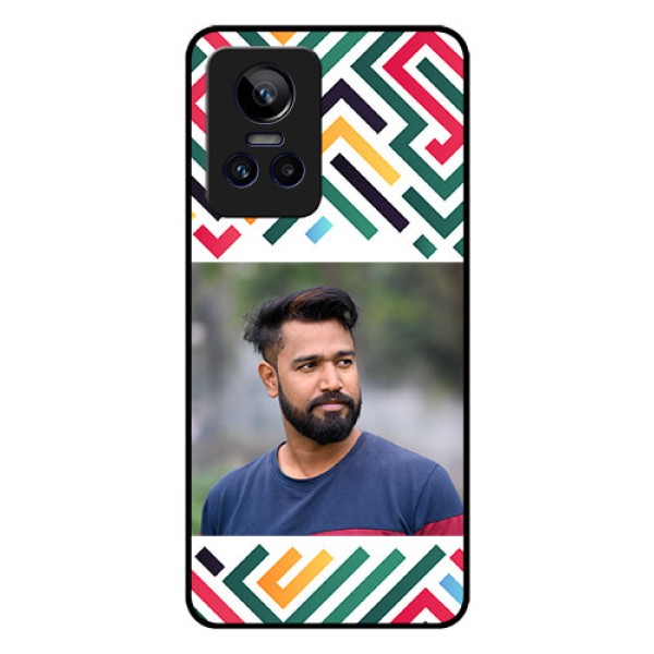 Realme Gt Neo 3 150W Personalized Glass Phone Case - Colorful Maze Pattern Design Realme Gt Neo 3 150W Personalized Glass Phone Case - Colorful Maze Pattern Design