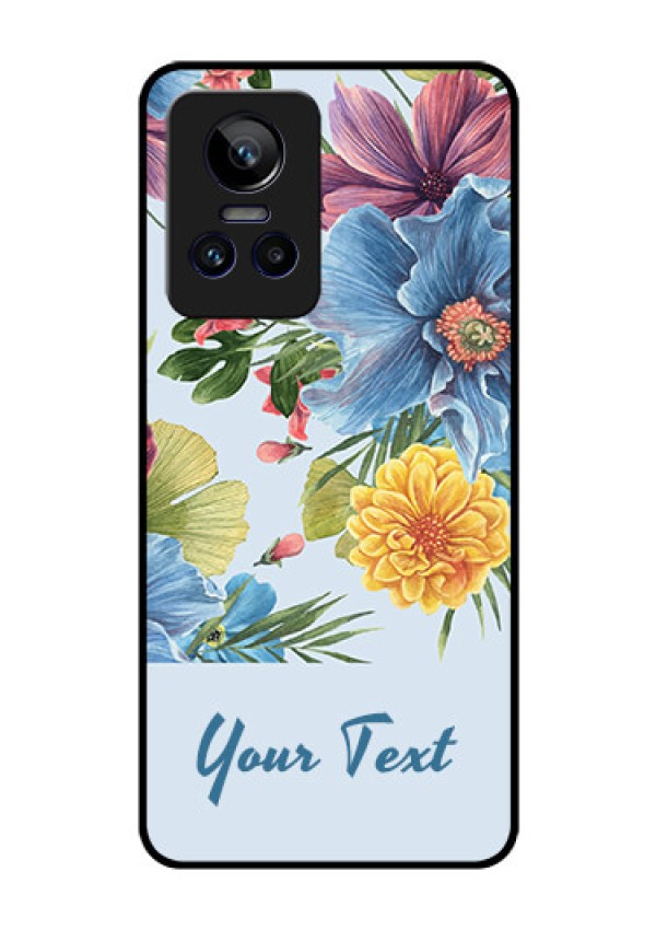 Realme Gt Neo 3 150W Custom Glass Mobile Case - Stunning Watercolored Flowers Painting Design