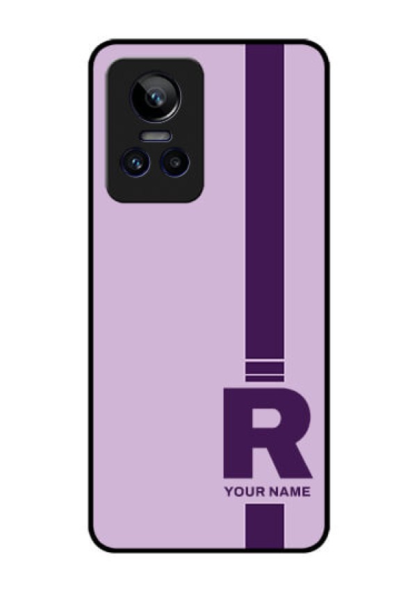 Realme Gt Neo 3 150W Photo Printing on Glass Case - Simple dual tone stripe with name Design