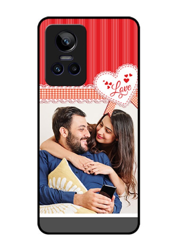 Realme GT Neo 3 5G Custom Glass Mobile Case - Red Love Pattern Design