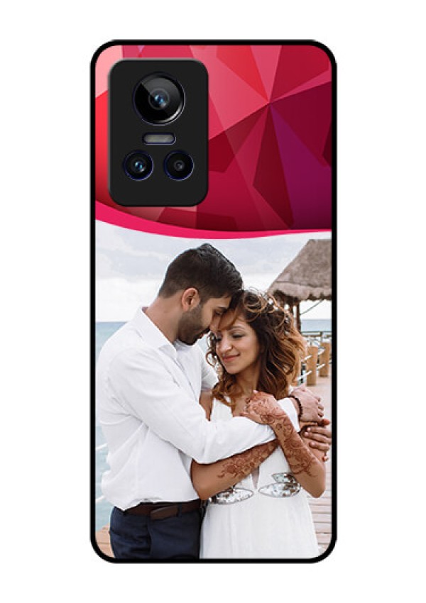 Realme GT Neo 3 5G Custom Glass Mobile Case - Red Abstract Design