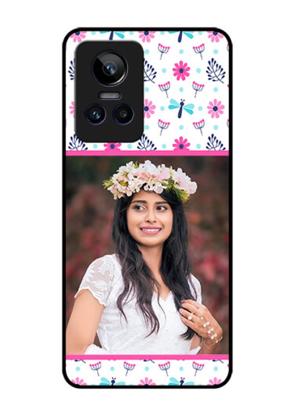 Realme GT Neo 3 5G Photo Printing on Glass Case - Colorful Flower Design