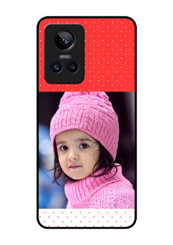 Realme GT Neo 3 5G Photo Printing on Glass Case - Red Pattern Design