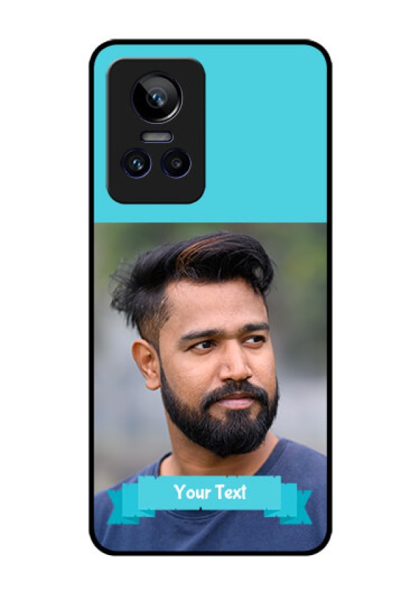 Realme GT Neo 3 5G Personalized Glass Phone Case - Simple Blue Color Design