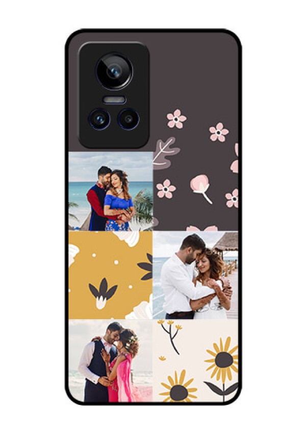 Realme GT Neo 3 5G Photo Printing on Glass Case - 3 Images with Floral Design
