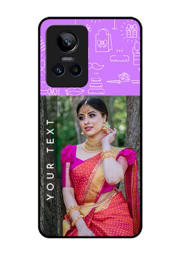 Realme GT Neo 3 5G Custom Glass Mobile Case - Birthday Icons Design