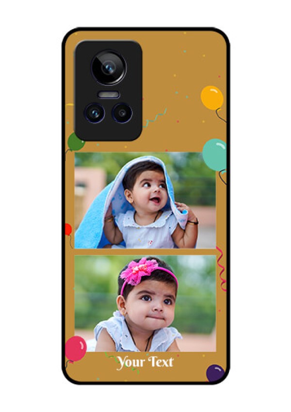 Realme GT Neo 3 5G Personalized Glass Phone Case - Image Holder with Birthday Celebrations Design