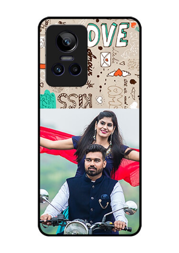 Realme GT Neo 3 5G Custom Glass Phone Case - Love Doodle Pattern