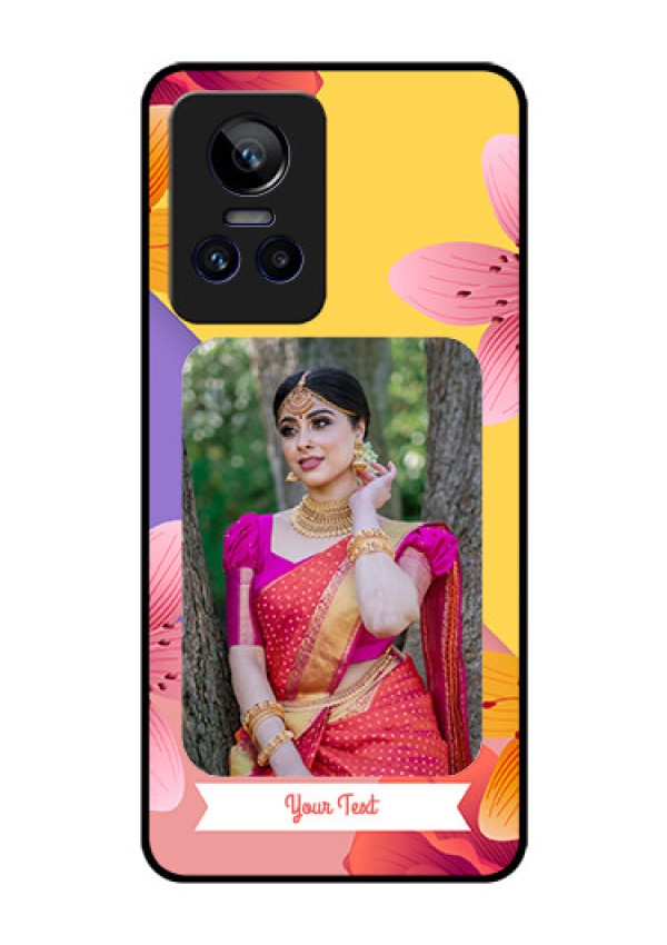 Realme GT Neo 3 5G Custom Glass Mobile Case - 3 Image With Vintage Floral Design