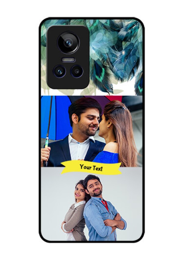 Realme GT Neo 3 5G Personalized Glass Phone Case - Image with Boho Peacock Feather Design