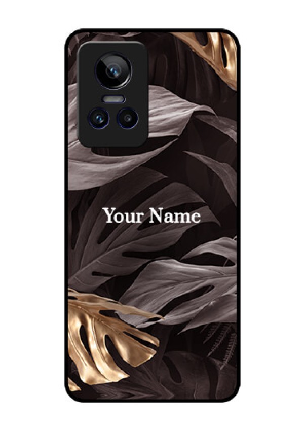 Realme Gt Neo 3 Personalised Glass Phone Case - Wild Leaves digital paint Design
