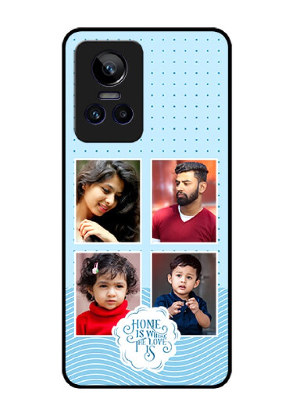 Realme Gt Neo 3 Custom Glass Phone Case - Cute love quote with 4 pic upload Design