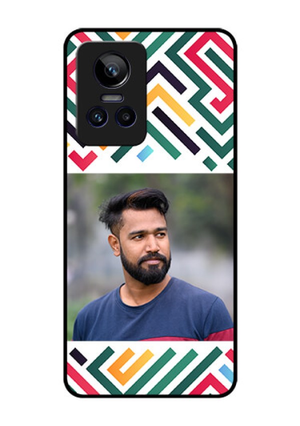 Realme Gt Neo 3 Personalized Glass Phone Case - Colorful Maze Pattern Design