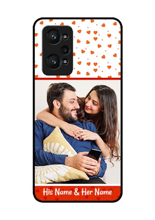 Realme GT Neo 3T Custom Glass Phone Case - Orange Love Symbol Design
