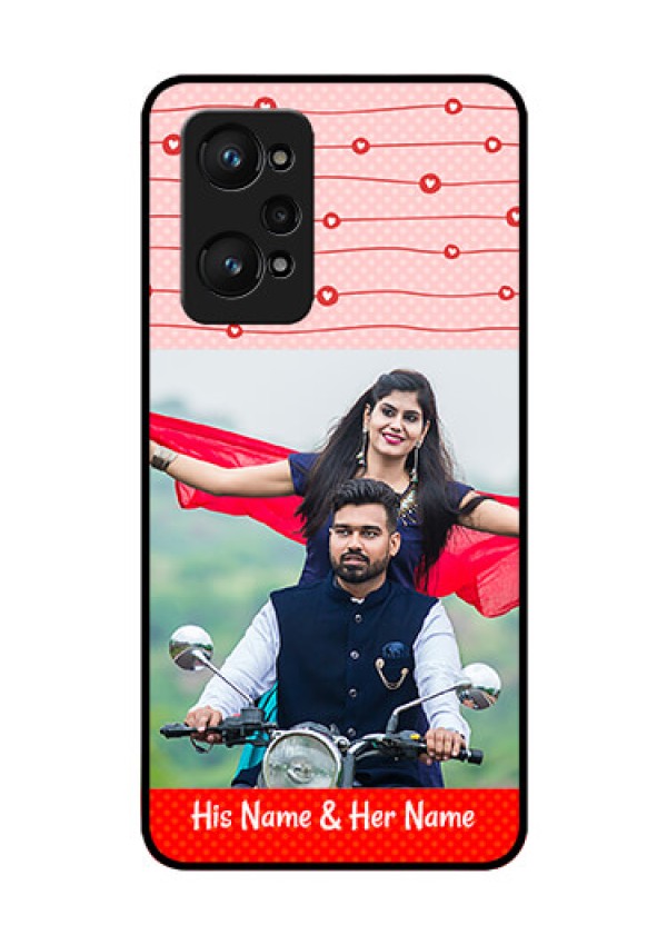 Realme GT Neo 3T Personalized Glass Phone Case - Red Pattern Case Design