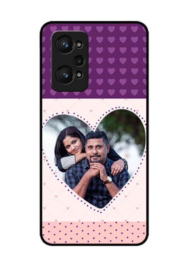 Realme GT Neo 3T Custom Glass Phone Case - Violet Love Dots Design