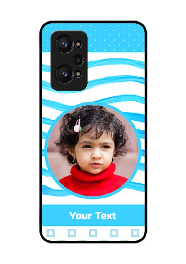 Realme GT Neo 3T Custom Glass Phone Case - Simple Blue Case Design