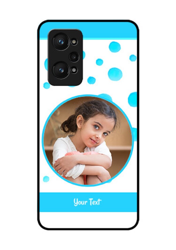 Realme GT Neo 3T Photo Printing on Glass Case - Blue Bubbles Pattern Design