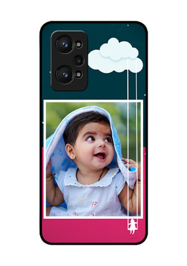 Realme GT Neo 3T Custom Glass Phone Case - Cute Girl with Cloud Design
