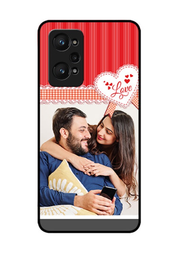 Realme GT Neo 3T Custom Glass Mobile Case - Red Love Pattern Design